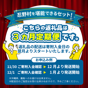 ＼＼忍野プレミアムセレクト／／＜人気グルメ3ヶ月定期便＞【全3回】