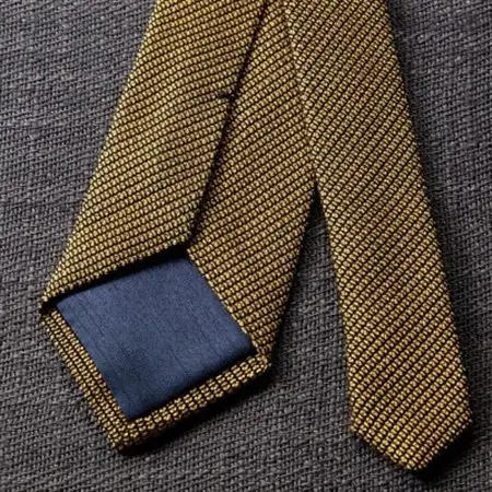 【手織りネクタイ】イエロー フレスコタイ kuskafabric 京都・丹後のシルク織物【1689953】