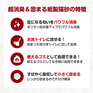 定期便 紙の猫砂 【全12回毎月】 6L×1袋 【極】シリーズ パワフル超消臭 固まる トイレに流せる 燃やせる 消臭 紙製猫砂 猫 トイレ 砂 固まる 流せる ネコ砂 ねこ砂 猫の日 お手入れラクラク チャック付 [sf077-180]