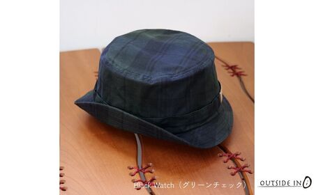 Wax Cotton Bucket Hat Col.01 Black Watch（グリーンチェック） 帽子 キャップ バケットハット フリーサイズ キャンプ用品 アウトドア用品 [OUTSIDE IN]【022S098】