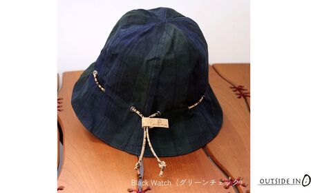Wax Cotton Rainy Bell Col.01 Black Watch（グリーンチェック） 帽子 ベルハット フリーサイズ キャンプ用品 アウトドア用品 [OUTSIDE IN]【020S101】