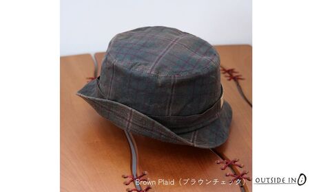 Wax Cotton Bucket Hat Col.02 Brown Plaid（ブラウンチェック）帽子 キャップ バケットハット フリーサイズ キャンプ用品 アウトドア用品 [OUTSIDE IN]【022S099】