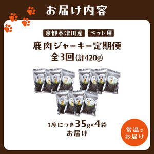 【定期便】犬用 鹿肉ジャーキー（35g×4袋）【全3回】 079-03-T02 | ペット用