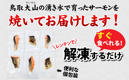 【訳あり】 国産 とっとり 琴浦グランサーモン 焼いときました 焼魚 6切 （焼き上がり350g前後） 塩焼き 個包装 レンチン
