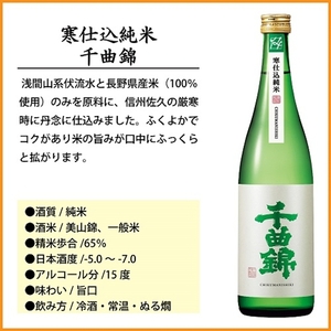 【千曲錦酒造】日本酒720ml×2本　寒仕込純米 千曲錦（北海道・沖縄県・離島は配送不可）信州 長野 佐久 地酒 晩酌