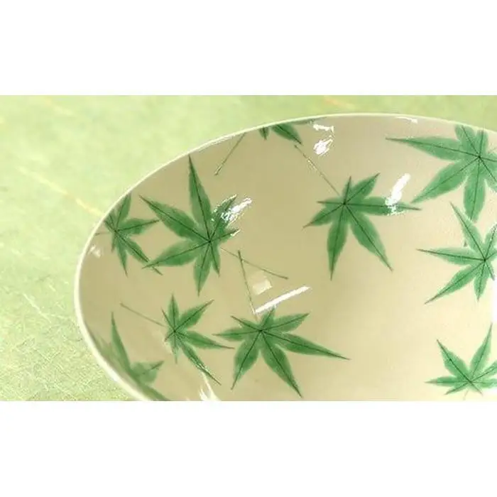 色絵 青もみじ紋大鉢【水間焼伏原窯】