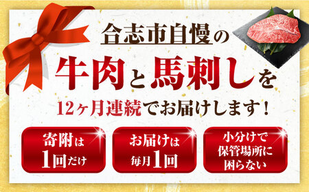 全12回 お肉づくし満腹定期便 馬刺し生レバーハツサーロインステーキAYZZ003