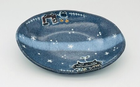 猫街の植物工場長のカレー皿 midnight【716】_HA1724