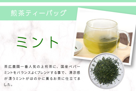 煎茶ティーバッグ ミント 8個 東白川村産 岐阜県産 煎茶 上煎茶 ミント ティーバッグ お茶 日本茶 ティーバック ティーパック ホット アイス おためし