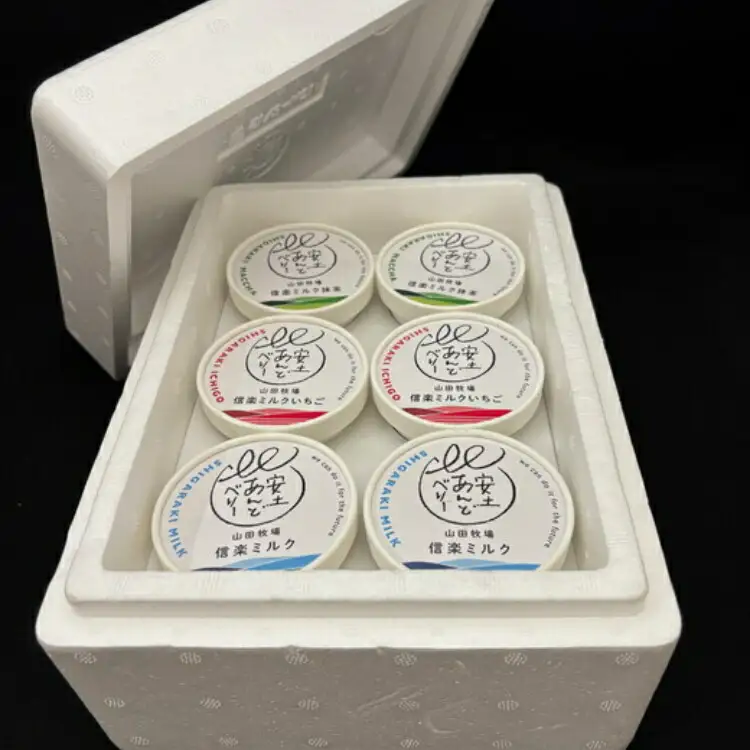 アイスクリーム詰め合わせ6個入り 山田牧場の低脂肪牛乳を使ったカップアイス（プレーン、ストロベリー、抹茶）
