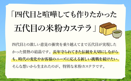 竹内菓子舗 竹内菓子舗 4代目と喧嘩しても作りたかった5代目の米粉カステラ 15個入り [A-203005] / カステラ かすてら 菓子 和菓子 銘菓 個包装 ギフト プレゼント 上質 しっとり 優しい 北陸 個包装 内祝い 誕生日 贈り物 お土産