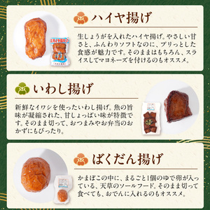 S028-003_懐かしかまぼこ8個セット(ばくだん、いわし揚げ、ハイヤ揚げなど）