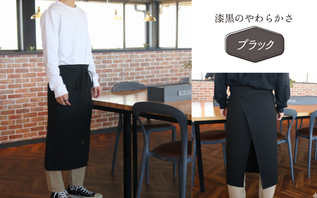 荒炊きリネンエプロン【ブラック】｜おしゃれ 北欧 カフェ風 仕事用