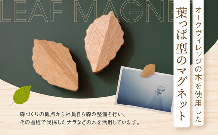 【オークヴィレッジ】葉っぱマグネット |  ギフトラッピング対応 雑貨  ウッド おしゃれ 木製 文具 飛騨高山 オークヴィレッジ(株) AH320VC13