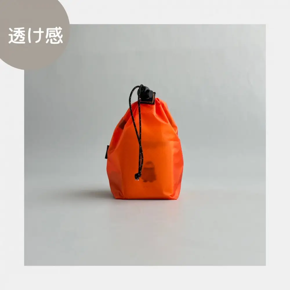 【XS 0.5L・オレンジ】　手のひらサイズの軽量ナイロン巾着袋