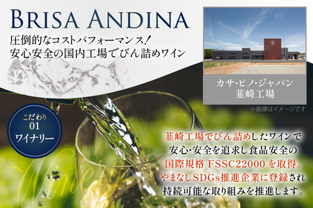 ワイン 白 ブリサ・アンディーナ ソーヴィニヨンブラン 500ml 12本 セット [カサ・ピノ・ジャパン 山梨県 韮崎市 20745345]
