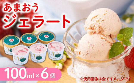 【4月以降発送】福岡産 あまおう ジェラート 100ml×6個 アイス スイーツ イチゴ 苺 いちご[ABET007]