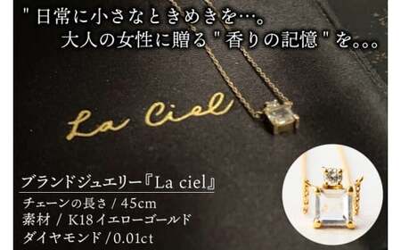 ネックレス K18 Perfume bottle necklace?香水瓶?【ネックレス 18金 イエローゴールド ホワイトトパーズ アクセサリー エレガンス ギフト 高品質 ショップバック ご褒美 茨城県 鹿嶋市】（KBD-62）
