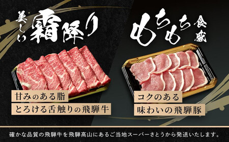 飛騨牛 焼肉 肩ロース200g & 飛騨豚 ロース300g ファミリーストアさとう CY038VC13