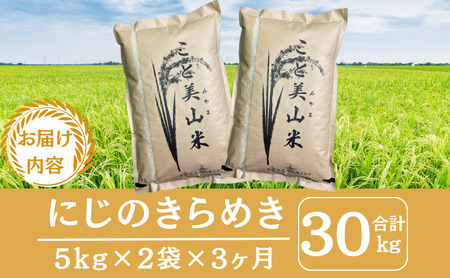 【定期便3回】令和7年産 にじのきらめき 10kg 美山町産 こと美山米