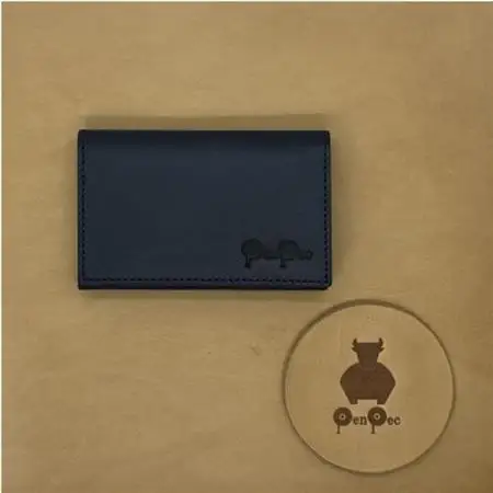 知多牛革の名刺入れ(ネイビー)【1695359】