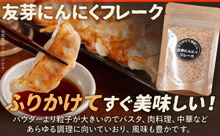 にんにくフレーク にんにくチップ にんにくパウダー にんにく 友芽にんにく 無添加 無着色 ガーリック スライス チップ パウダー 調味料 炒め物 福岡県 福岡 九州 グルメ お取り寄せ メール便（ポスト投函）