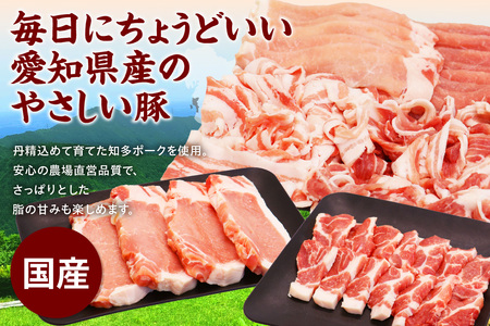 知多ポークバラエティーセット 便利な小分け 知多ポーク 自社ブランド 豚肉 焼き肉 焼きそば 炒め物 とんかつ しゃぶしゃぶ 焼肉 豚バラ 豚ロース 豚肩ロース 豚モモ うす切り 豚小間切れ とんとことん 知多ピッグ ブランド豚 豚 農場 農場直営 愛知県産豚肉 国産 常滑市 ふるさと納税