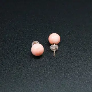 【サンゴ】ピアス ボケマガイサンゴ K18G