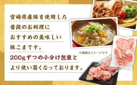 ＜宮崎県産豚こま 200g×5P＞合計1kg 豚肉 肉 お肉 豚小間 小間切れ 豚こま 小分け パック 冷凍 九州産 国産 宮崎県 高鍋町【c1500_tf】