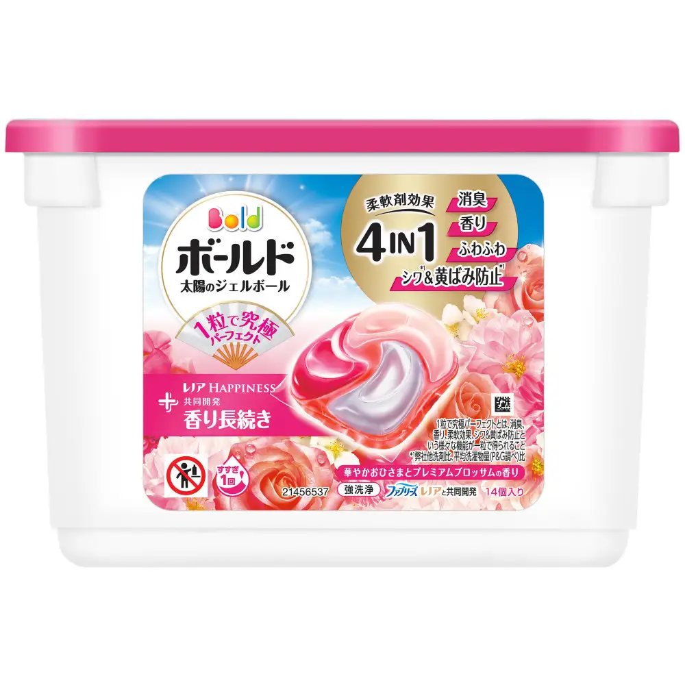 ボールド ジェルボール ４D華やかおひさまとプレミアムブロッサムの香り 本体＆ レノアハピネスローズつめかえ用