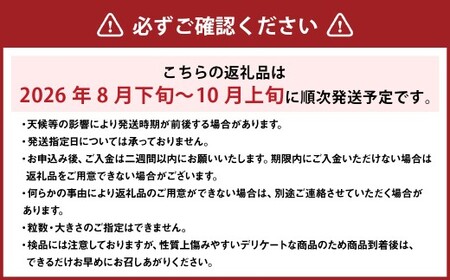 シャインマスカット 2房 （1kg以上） 【2026年8月下旬から10月上旬頃発送予定】 ／ くだもの 果物 果実 フルーツ ぶどう ブドウ 葡萄 マスカット 冷蔵 岡山県 美咲町