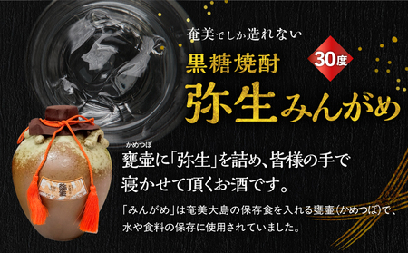 奄美 でしか造れない 黒糖焼酎 みんがめ 30度 900ml ＆ 弥生とっくり 30度 720ml 2本入セット A185-031 焼酎 酒 お酒 アルコール 黒糖 本格焼酎 弥生 ロック 水割り お湯割り 美味しい 川崎商店 ふるさと納税 鹿児島 奄美市 おすすめ ランキング プレゼント ギフト