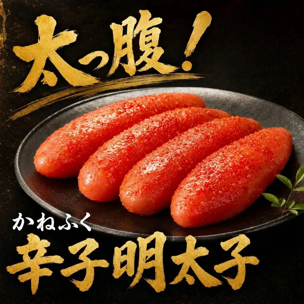 太腹！かねふく辛子明太子（一本物・約360g×2） [M957-1]