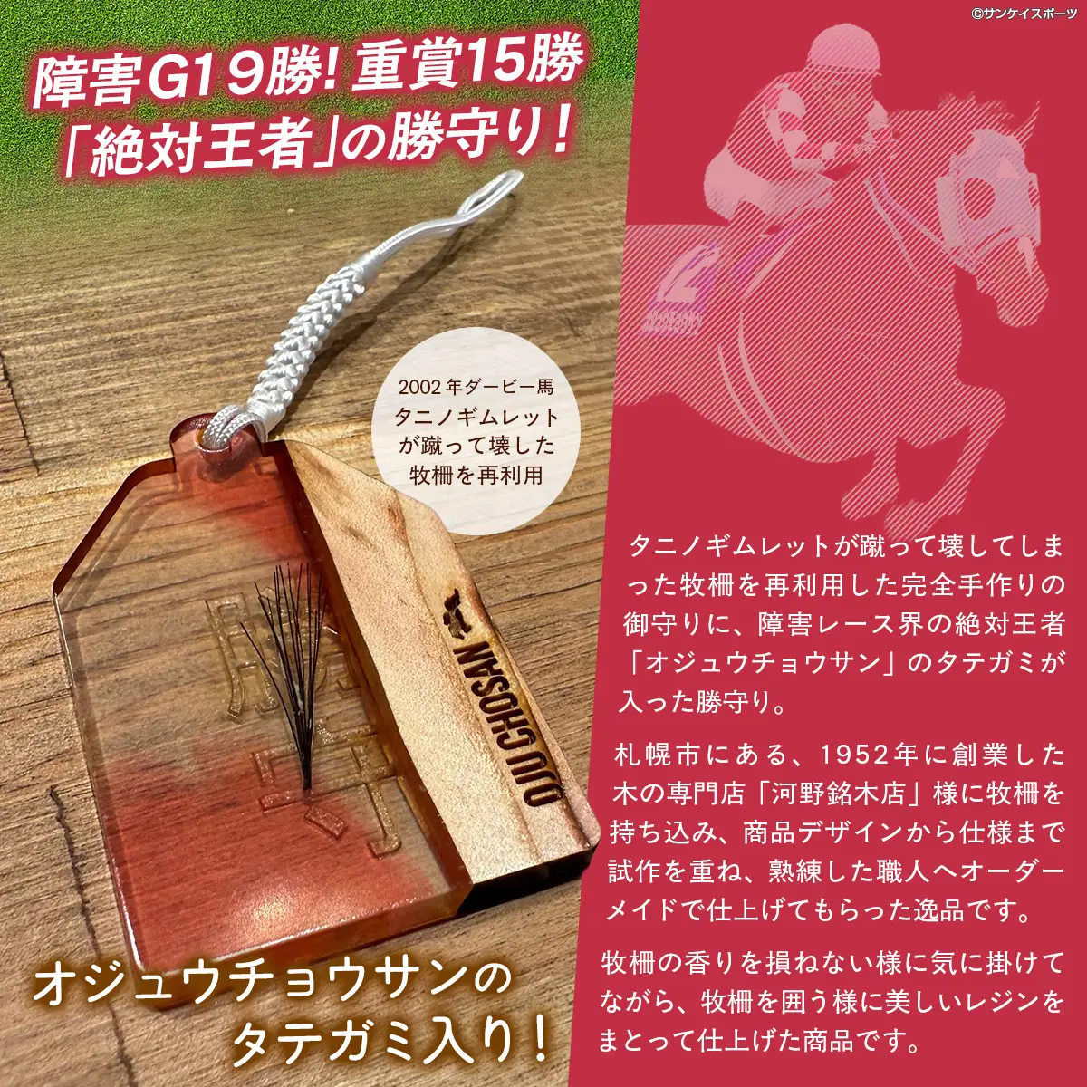 【御守り】オジュウチョウサンたてがみ入り牧柵利用勝守り BRTV001