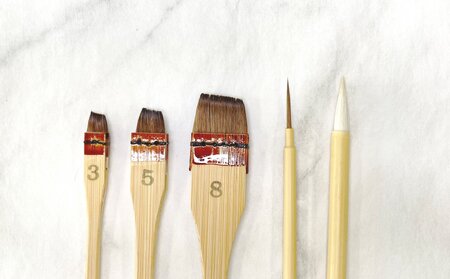 熊野筆 手描き染セット【筆 絵筆 画材 セット 熊野筆 伝統工芸 職人技 高級筆 贈り物 ギフト】 29-22
