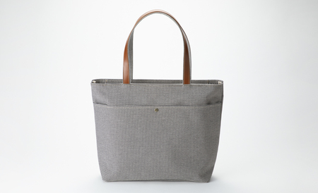 【J-251】ｋｉｉ工房　帆布かばん　ダブルハンドトート ＬＬサイズ 千鳥柄【高島屋選定品】