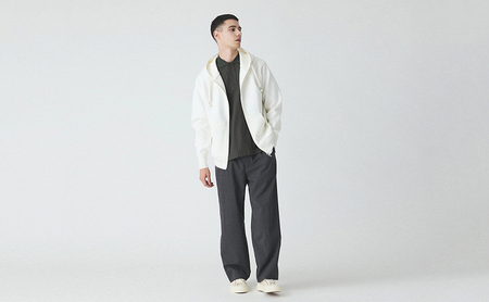 パーカー アンユースレス ジップアップ スニットパーカー 服 洋服 ファッション 耐久性 上品 コーマ糸 無撚糸コットン 洗濯可能 墨田区 東京都 ブラック/M規