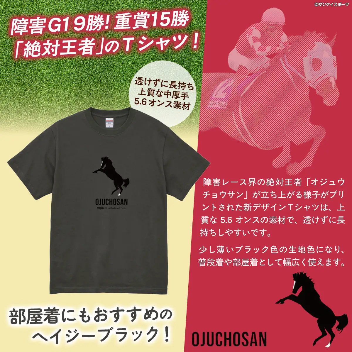 【オジュウチョウサン】Ｔシャツ _Ｓサイズ（ヘイジーブラック）  BRTV004-1