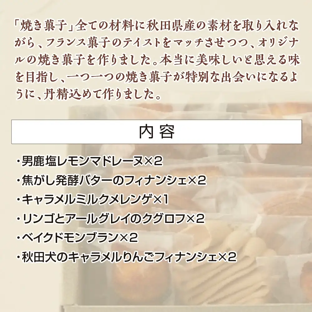 メッスナー秋田の焼き菓子セット　【60P5623】