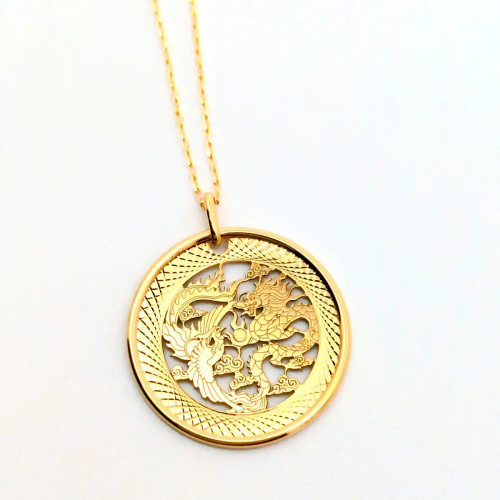 【18金イエローゴールド 龍鳳呈祥ペンダントトップ】｜ネックレス 富山市 山森製鎖 ジュエリー アクセサリー