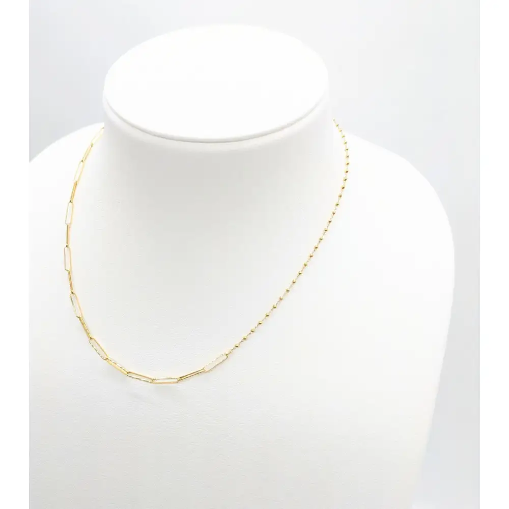 【18金イエローゴールドネックレス アンサンブルチェーン 40cm】｜ネックレス 富山市 山森製鎖 ジュエリー アクセサリー
