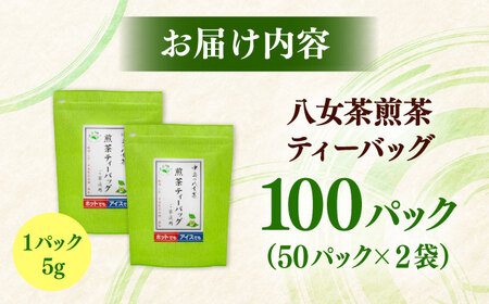 八女茶産地直送！ 中島製茶本舗 ご家庭用 煎茶 ティーバッグ 100パック 桂川町/一般社団法人地域商社ふるさぽ[ADCF002]