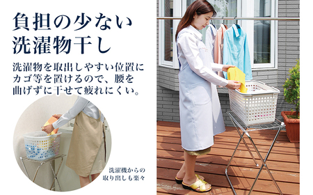テーブルハンガー 小 タオルスタンド タオルラック タオル置き タオル干し 部屋干し 洗濯 スタンド ラック タオル掛け シンプル スリム 折りたたみ コンパクト ベランダ ステンレス製 日本製 4989082048321 加茂市 アーネスト 