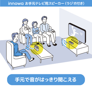 〈innowa〉お手元テレビ用スピーカー（ラジオ付き） 0170-013-S07