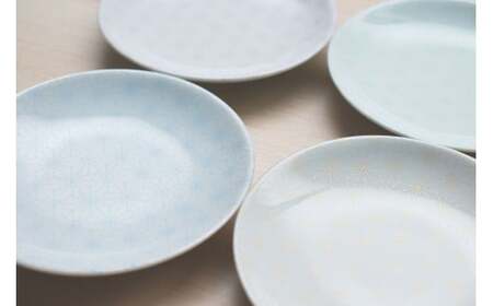 有田焼 かわいい色の麻の葉小皿 4枚セット【まるぶん】くすみカラー 食器 取皿 うつわ ギフト 小皿 かわいい A22-106