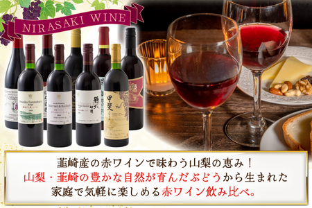 ワイン 赤ワイン好き必見！ 韮崎産 赤ワイン 9本 飲み比べ セット 750ml 8本 720ml 1本 [株式会社まあめいく 山梨県 韮崎市 20745325]