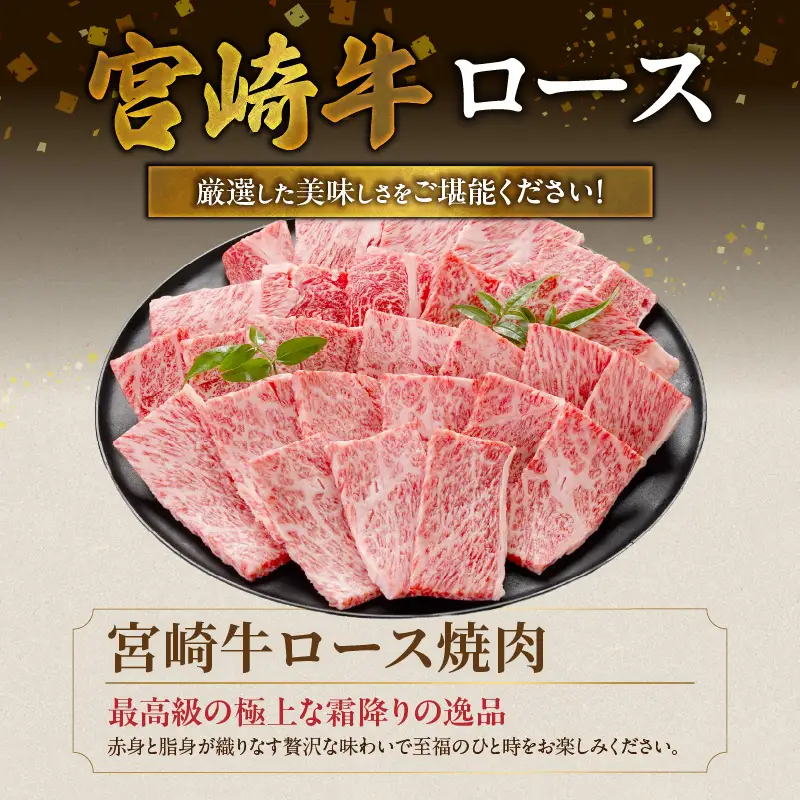 畜産農家応援! 宮崎牛ロース焼肉用 500g〔17-N2-013-500g〕_(都城市) ロース焼肉 500g 宮崎牛 牛肉 宮崎県産 国産 ロース肉 焼き肉 高級 とろける ミヤチク 牛肉