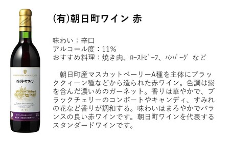（有）朝日町ワイン 赤 辛口 6本(720ml×6) 朝日町産マスカットベーリーA・ブラッククイーン 家庭用 パーティー おもてなし
