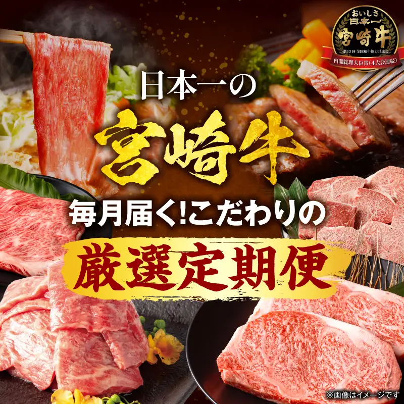 【全12回定期便】宮崎牛プレミアムセレクション 宮崎牛 ロース ステーキ モモ肉 ウデ スライス ミスジ 希少部位 バラ 焼肉 焼き肉 定期便 12回 ブランド牛 国産