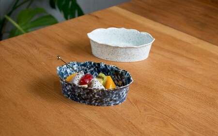 有田焼 15cm オーバルボウル(L)  2点 セット 【金善製陶所】和食器 食器 器 うつわ 小鉢 皿 2枚 小皿 取り皿 ギフト 22000 A22-107